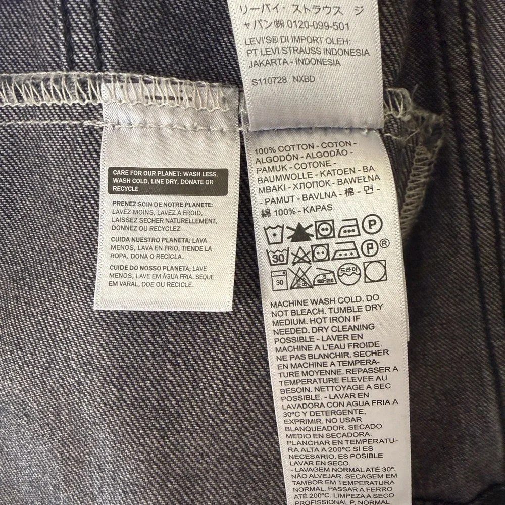 Levi’s Premium “Big E” Denim Jacket Black Size Small Mens Relaxed Fit Classic - Picture 6 of 11